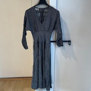 Vintage Ann tjian for Kenar2 Black and White midi Sleeve Dress-size 8